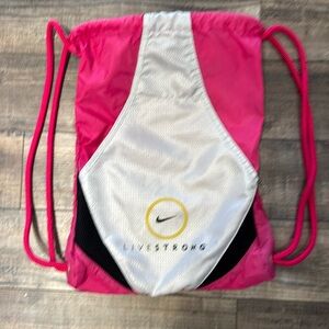 Nike Live strong Nylon Drawstring Backpack with Zippered Pockets
